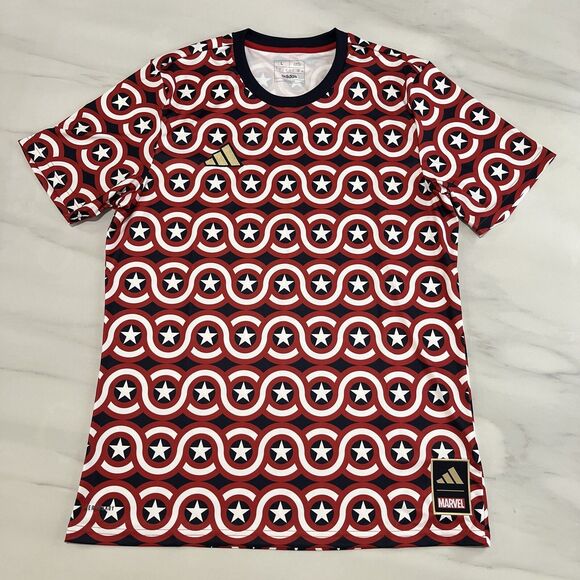 Adidas Marvel Captain America Pre Match Jersey HT3237 Men’s Size L - Picture 1 of 7
